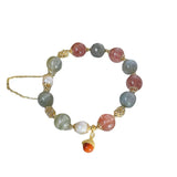 Strawberry Quartz & Gray Moonstone Bracelet for Women