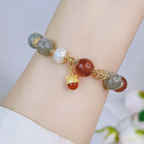 Strawberry Quartz & Gray Moonstone Bracelet for Women