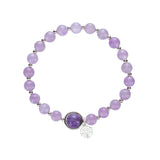 Natural Amethyst 8mm Round S925 Bracelet