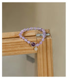 Natural Amethyst 8mm Round S925 Bracelet