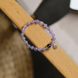 Natural Amethyst 8mm Round S925 Bracelet