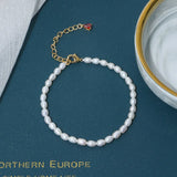 3-4mm Rice Freshwater Pearl 14KGP Bracelet