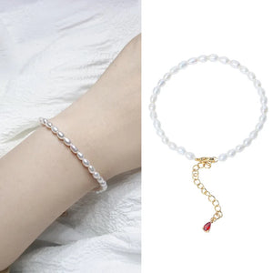 3-4mm Rice Freshwater Pearl 14KGP Bracelet
