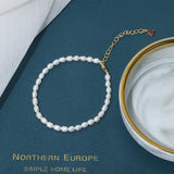 3-4mm Rice Freshwater Pearl 14KGP Bracelet