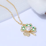 Freshwater Pearl Zircon Necklace & Earring Set