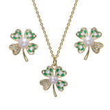 Freshwater Pearl Zircon Necklace & Earring Set
