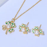 Freshwater Pearl Zircon Necklace & Earring Set