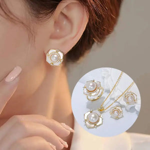 Freshwater Pearl Necklace with Ring and Earrings Set