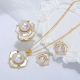 Freshwater Pearl Necklace with Ring and Earrings Set