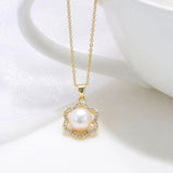 Freshwater Pearl Pendant Set: Necklace, Earrings, Ring - 14KGP & S925