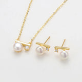 Freshwater Pearl Necklace and Stud Earrings Set