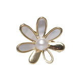 Freshwater Pearl Brooch 14KGP Silver Golden 6-6.5mm