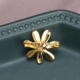 Freshwater Pearl Brooch 14KGP Silver Golden 6-6.5mm