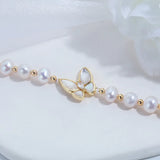 6-7mm Freshwater Pearl Butterfly Bracelet