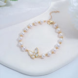 6-7mm Freshwater Pearl Butterfly Bracelet