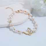 6-7mm Freshwater Pearl Butterfly Bracelet