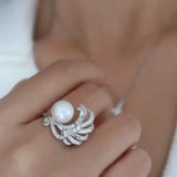 6-7mm Freshwater Pearl Necklace Ring Earrings Set