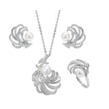 6-7mm Freshwater Pearl Necklace Ring Earrings Set