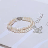 6-7mm Pearl Butterfly Bracelet