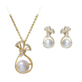 6-7mm Round Freshwater Pearl Necklace & Earrings Set