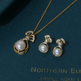 6-7mm Round Freshwater Pearl Necklace & Earrings Set