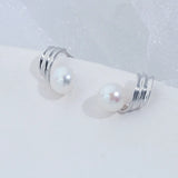 7.5-8mm Freshwater Pearl S925 Stud Silver Earrings