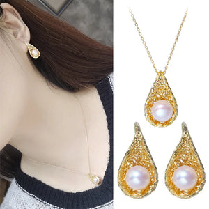 7-8mm Freshwater Pearl Necklace & Earrings Set
