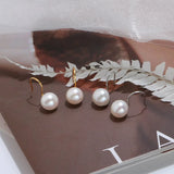 AAAA 8-8.5mm Freshwater Pearl S925 Earrings in Silver & Golden