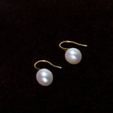 AAAA 8-8.5mm Freshwater Pearl S925 Earrings in Silver & Golden