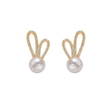 8-8.5mm Freshwater Pearl S925 Stud Silver Golden Earrings