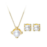 Freshwater Pearl Necklace and Earrings Set