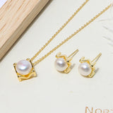 Freshwater Pearl Necklace and Earrings Set
