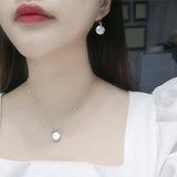 Baroque Coin Pearl Necklace & Stud Earrings Set