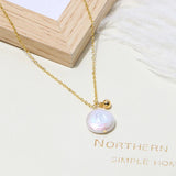 Baroque Coin Pearl Necklace & Stud Earrings Set