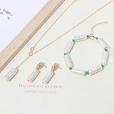 Baroque Freshwater Pearl Necklace Earrings Bracelet Set