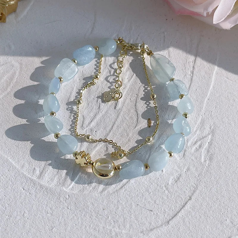 Natural Crystal & Lavender Bracelet for Women