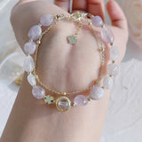 Natural Crystal & Lavender Bracelet for Women