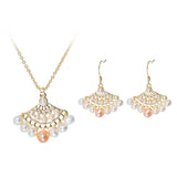 Purple Freshwater Pearl Necklace & Earrings Set
