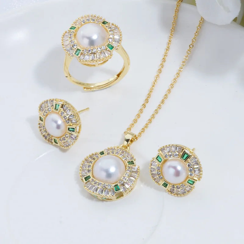 7-7.5mm 9-9.5mm Round Freshwater Pearl Necklace Set