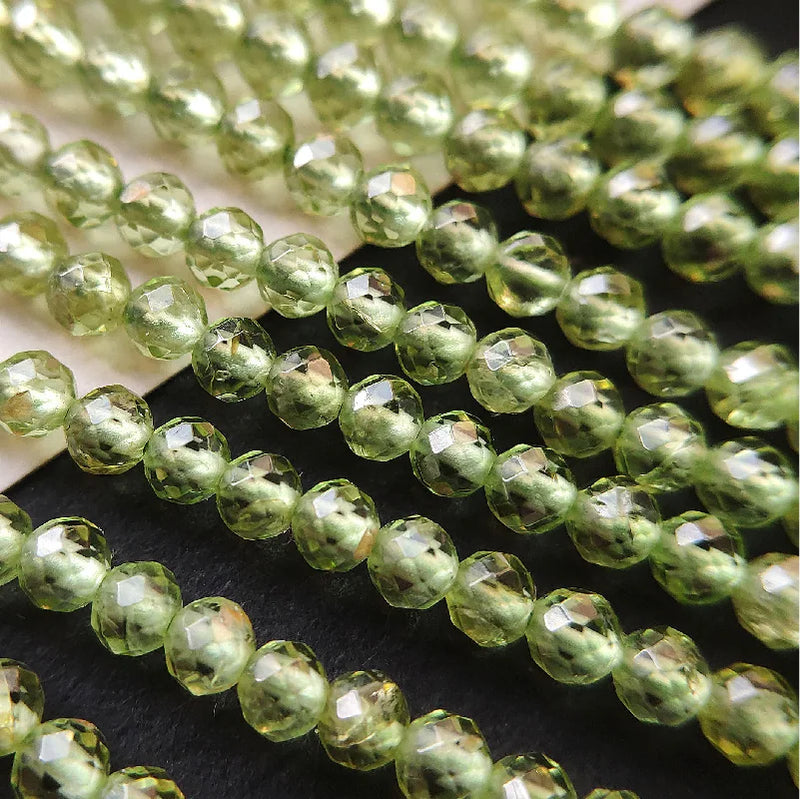 Peridot 3mm Rondelle Faceted Beads for Jewelry Making