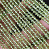 Peridot 3mm Rondelle Faceted Beads for Jewelry Making