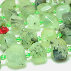 Prehnite 14-18mm Baroque Faceted Beads for Jewelry Making