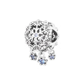 Icy Snowflake Drop Charm Christmas Beads DIY Jewelry Bracelet For Women