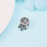 Icy Snowflake Drop Charm Christmas Beads DIY Jewelry Bracelet For Women