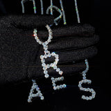 Icy Tennis Chain Initial Necklace A-Z Letters Pendant Name Necklaces