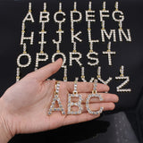 Icy Tennis Chain Initial Necklace A-Z Letters Pendant Name Necklaces