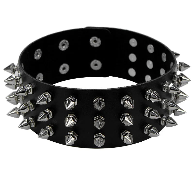 Idopy Faux Leather Choker Punk Rivets Gothic Buckle Necklaces