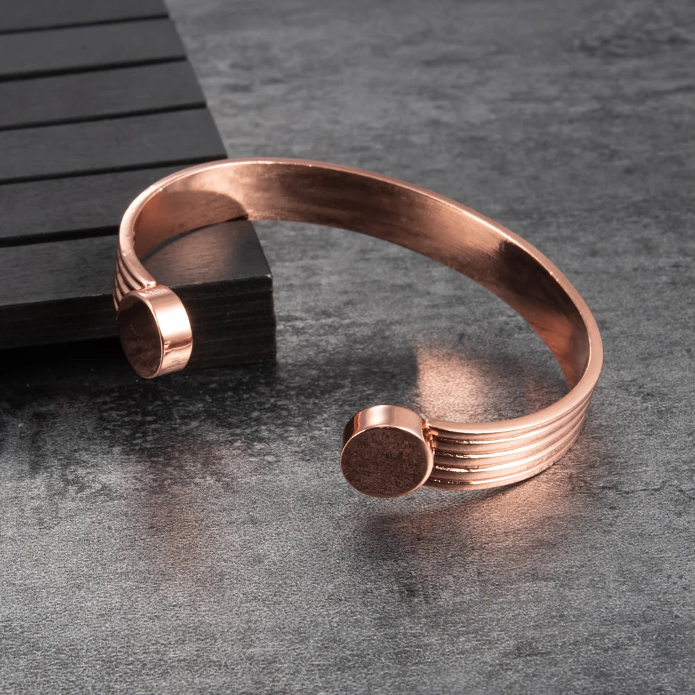 Vintage Copper Men's Bracelet Cuff Magnetic Arthritis Bangle