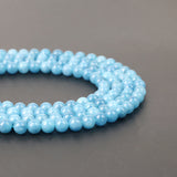 Chalcedony Round Beads for DIY Jewelry Making - Aquamarine Stone