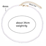 Irregular Pearl Chain Choker Necklace for Women